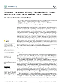 Factors and Components Affecting Dairy Smallholder Farmers and the Local Value Chain— Kvemo Kartli As an Example