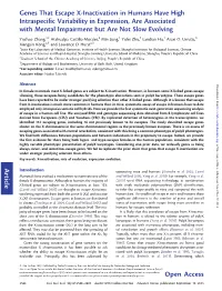 Genes That Escape X-Inactivation in Humans Have High Intraspecific