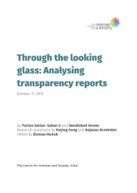 Through the Looking Glass: Analysing Transparency Reports