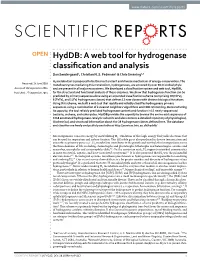 A Web Tool for Hydrogenase Classification and Analysis Dan Søndergaard1, Christian N