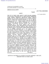 COUNTERCLAIM Against Adrian Schoolcraft.Document Filed By