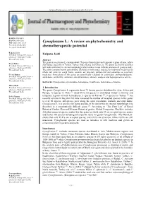 Cynoglossum L.: a Review on Phytochemistry and Received: 02-05-2016 Accepted: 03-06-2016 Chemotherapeutic Potential