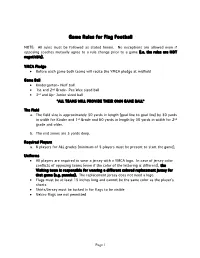 Game Rules for Flag Football