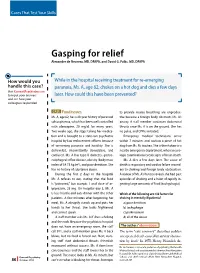 Gasping for Relief Alexander De Nesnera, MD, DFAPA, and David G
