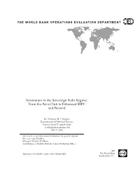 Innovation in the Sovereign Debt Regime: from the Paris Club to Enhanced HIPC and Beyond A