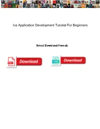 Ios Application Development Tutorial for Beginners