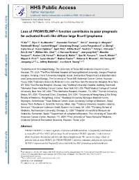 Loss of PRDM1/BLIMP-1 Function Contributes to Poor Prognosis for Activated B-Cell–Like Diffuse Large B-Cell Lymphoma