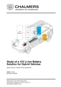 Study of a 12V Li-Ion Battery Solution for Hybrid Vehicles