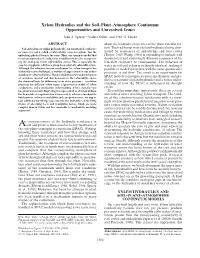 Xylem Hydraulics and the Soil–Plant–Atmosphere Continuum: Opportunities and Unresolved Issues