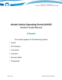 Airside Vehicle Operating Permit (AVOP) Student Study Manual