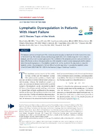 Lymphatic Dysregulation in Patients with Heart Failure JACC Review Topic of the Week
