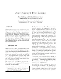 Object-Oriented Type Inference