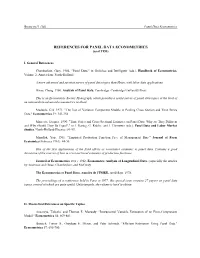 REFERENCES for PANEL DATA ECONOMETRICS (As of 1993)