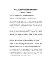 Speech for Launch of Prof Jayakumar's Book