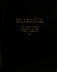 The Effects of Territory and Personality Compatibility 0N Identity and Security
