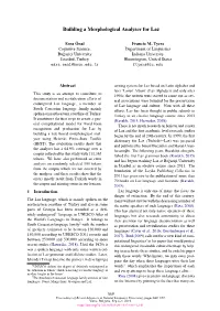 Building a Morphological Analyser for Laz