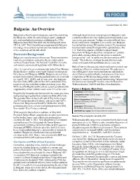 Bulgaria: an Overview
