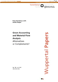 Green Accounting and Material Flow Analysis: Alternatives Or