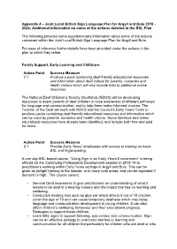 Joint Local British Sign Language Plan for Argyll and Bute 2018 - 2024; Additional Information on Some of the Actions Detailed in the BSL Plan