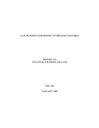 Law Reform Commission of British Columbia Report on Floating Charges