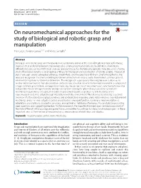 On Neuromechanical Approaches for the Study of Biological and Robotic Grasp and Manipulation Francisco J