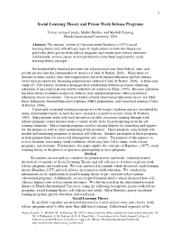 Social Learning Theory and Prison Work Release Programs