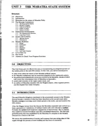 Unit 3 The, Maratha State System