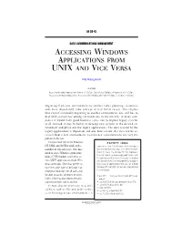 Accessing Windows Applications from Unix and Vice Versa