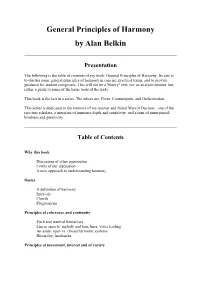 General Principles of Harmony by Alan Belkin