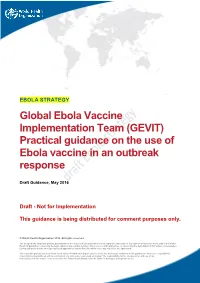 (GEVIT) Practical Guidance on the Use of Ebola Vaccine in an Outbreak Response