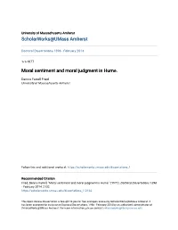 Moral Sentiment and Moral Judgment in Hume
