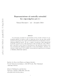 Representations of Centrally Extended Lie Superalgebra $\Mathfrak {Psl}(2