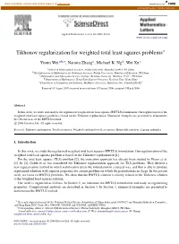Tikhonov Regularization for Weighted Total Least Squares Problems✩