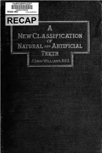A New Classification of Human Tooth Forms with Special Reference to A