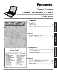 CF-45 Series OPERATING INSTRUCTIONS