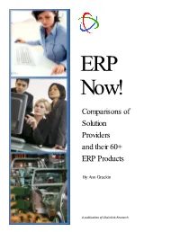 Comparisons of Solution Providers and Their 60+ ERP Products