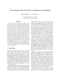 Cybercasing the Joint: on the Privacy Implications of Geo-Tagging