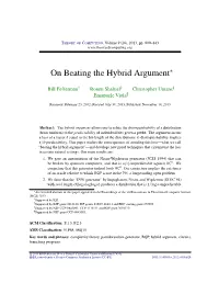 On Beating the Hybrid Argument∗