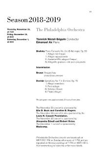 Program Notes | Yannick and Manny