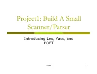 Project1: Build a Small Scanner/Parser