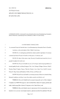SLS 19RS-462 ORIGINAL 2019 Regular Session SENATE CONCURRENT RESOLUTION NO. 40 by SENATOR LONG COMMENDATIONS. Commends Procter