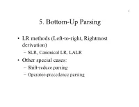 5. Bottom-Up Parsing