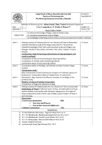 Core Compulsory-2: Study of Ragas II Credit 3 Semester 2 Hours 45 Vocal / Sitar / Violin to Enhance Knowledge of Ragas Under Practical Study