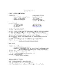 Curriculum Vitae Name: Valerie A. Kivelson Position