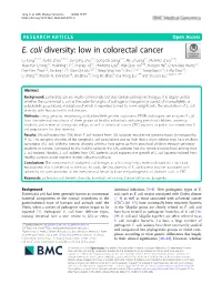 E. Coli Diversity