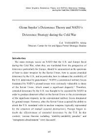 Glenn Snyder's Deterrence Theory and NATO's Deterrence Strategy