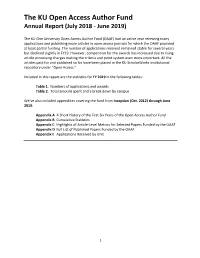 Open Access Author Fund Annual Report FY19