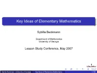 Presentation on Key Ideas of Elementary Mathematics