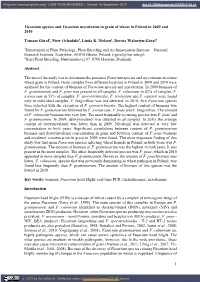 1 Fusarium Species and Fusarium Mycotoxins in Grain of Wheat In
