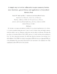 A Simple Way to Test for Collinearity in Spin Symmetry Broken Wave Functions: General Theory and Application to Generalized Hartree Fock